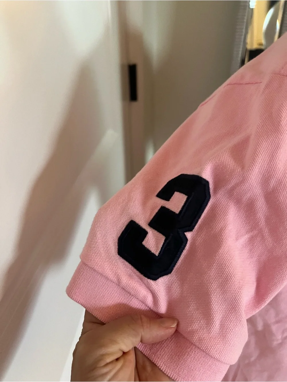 Ralph Lauren Men's Pink Polo with Navy Big Pony